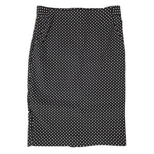 Maurices Black White Diamond Print‎ Pencil Skirt Stretch Office Small